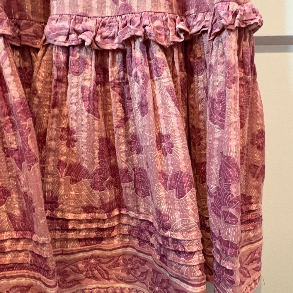 Cleobella Smocked Floral Metallic Batik Print Dress - XS - Picture 7 of 7